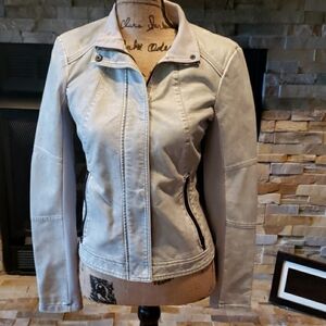 NWOT Women's Express Silver Faux Leather Jacket, size small